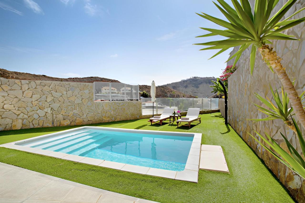Dream Villa With Heated Pool, Rooftop & Ocean Views Mogán Exteriér fotografie