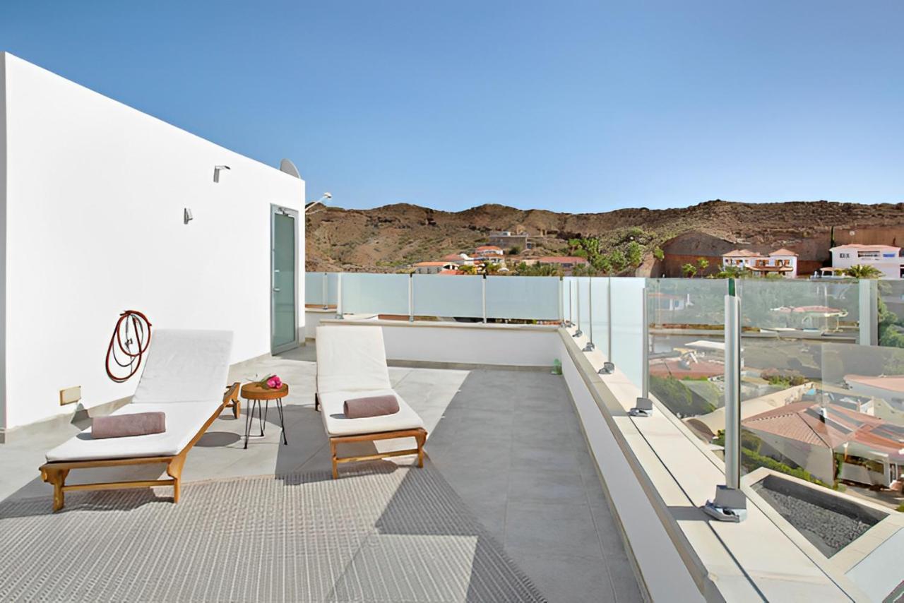 Dream Villa With Heated Pool, Rooftop & Ocean Views Mogán Exteriér fotografie