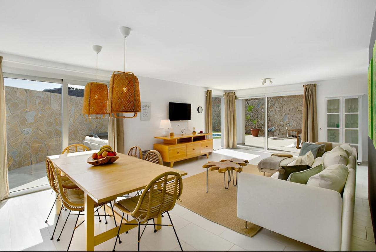 Dream Villa With Heated Pool, Rooftop & Ocean Views Mogán Exteriér fotografie