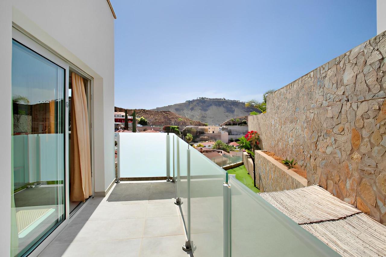 Dream Villa With Heated Pool, Rooftop & Ocean Views Mogán Exteriér fotografie