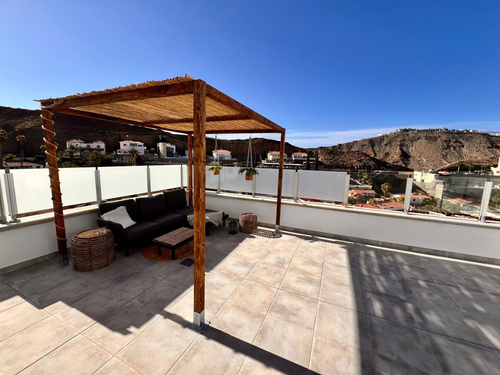 Dream Villa With Heated Pool, Rooftop & Ocean Views Mogán Exteriér fotografie